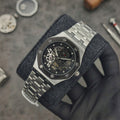 M-L LUXURY MACHENICAL WATCH WITH SKELETON BACK