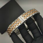 Omega Silver Two Tone Royale Automatic Watch with Skeleton Back (White)
