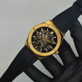 Premium Mechanical Style Watch for Men – Black Strap, Automatic Movement, Water Resistant