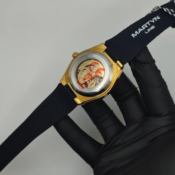 Premium Mechanical Style Watch for Men – Black Strap, Automatic Movement, Water Resistant
