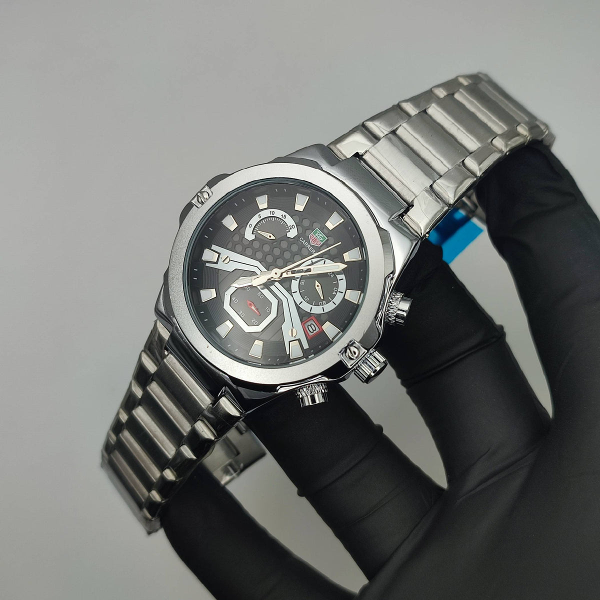 Men's Chronograph Watch – Gold & Black | Business Casual Quartz Wristwatch with Date Display