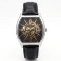 Martyn Line Royal Edition Automatic Watch – Men's Black & Silver Leather Strap Watch