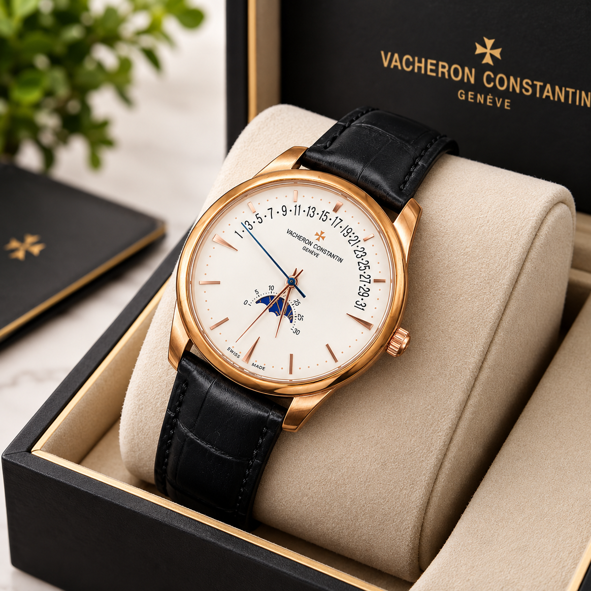 Classic Moonphase Men's Watch — Rose Gold Edition